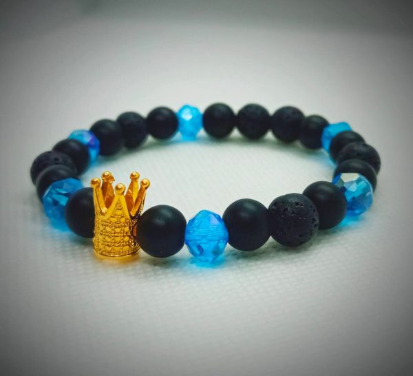 FB_IMG_1753718771962 Pulsera azul de corona en oro laminado