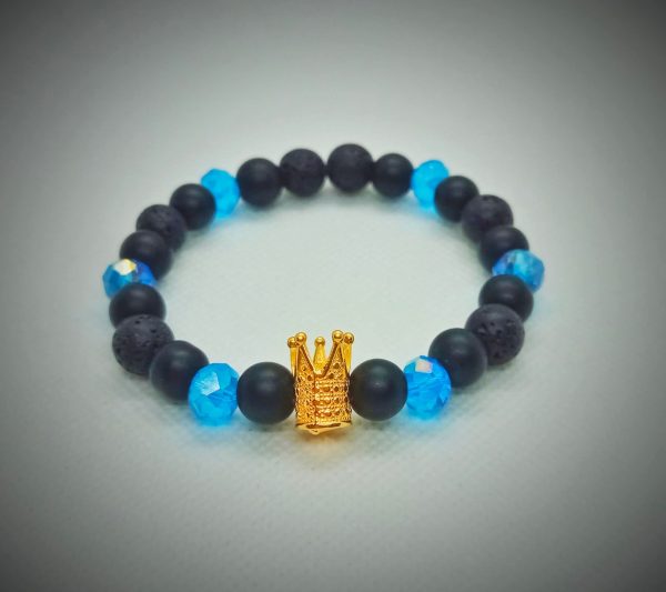 FB_IMG_1753718774084 Pulsera azul de corona en oro laminado