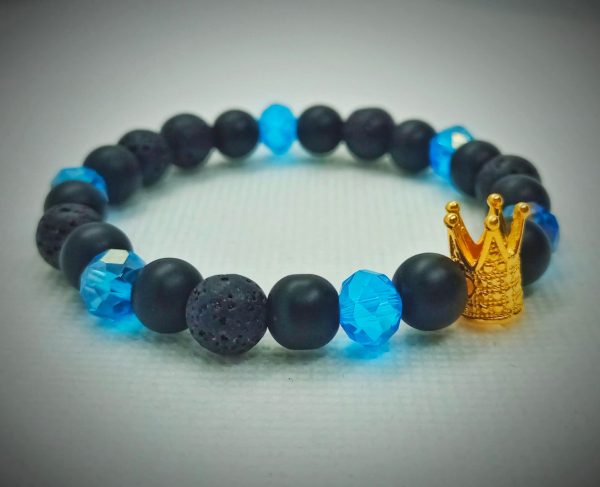 FB_IMG_1753718775889 Pulsera azul de corona en oro laminado