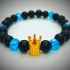 FB_IMG_1753718780198 Pulsera azul de corona en oro laminado