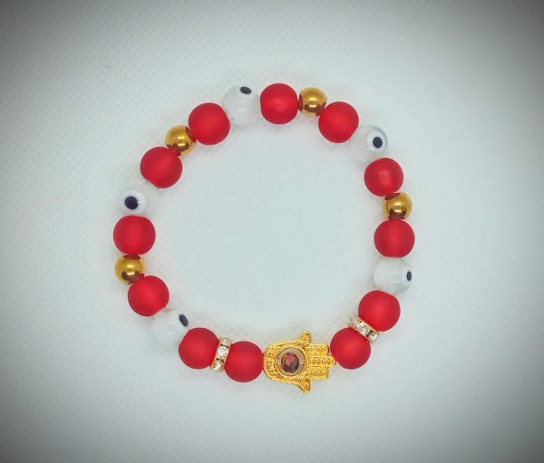 2025/08/1001150888.jpg Pulsera triple protección con mano de Fátima en chapa de oro