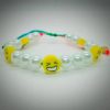 Pulsera ajustable de perlas artificiales y emojis