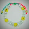 Pulsera ajustable de perlas artificiales y emojis