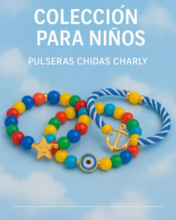 Pulsera ajustable de perlas artificiales y emojis