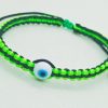 Pulsera tejida a mano en hilo bicolor con ojo turco