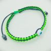 Pulsera tejida a mano en hilo bicolor con ojo turco