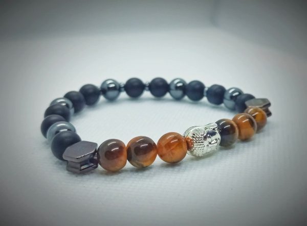 2026/01/1002582068.jpg Pulsera de Buda plateado con piedras naturales ónix, hematita y ojo de tigre